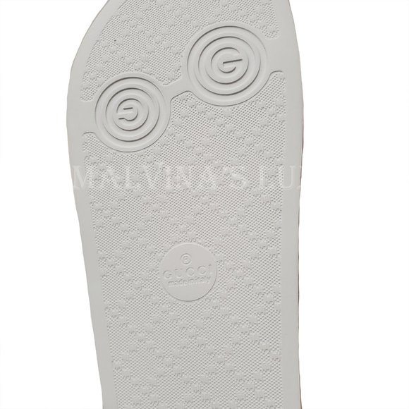 GUCCI SHOES MENS PURSUIT WHITE RUBBER SLIDE SANDAL w WEB DETAIL sz 9G 9.5 US - Picture 14 of 15